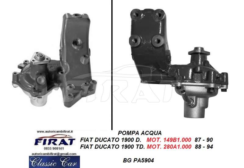 POMPA ACQUA FIAT DUCATO 1900 D - TD 87 -94 (PA5904)